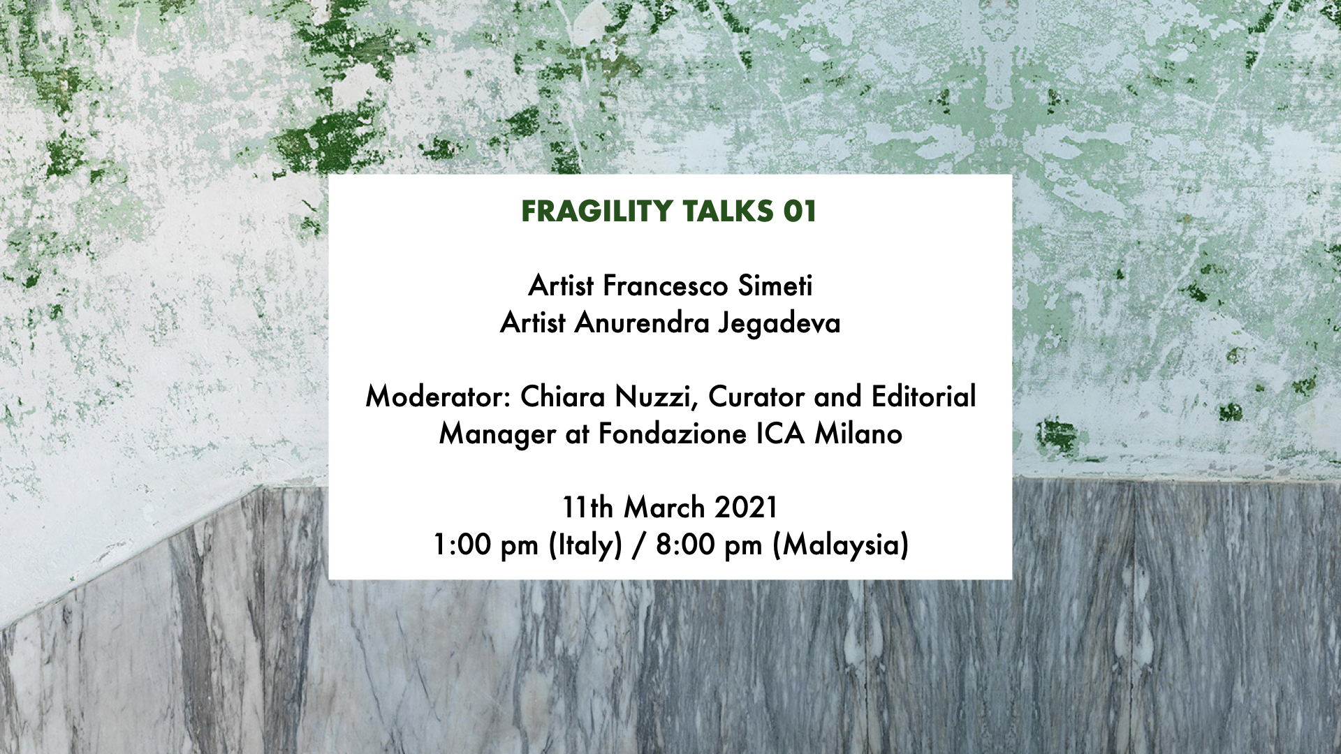 Fragility Talks 01 - Fondazione ICA Milano